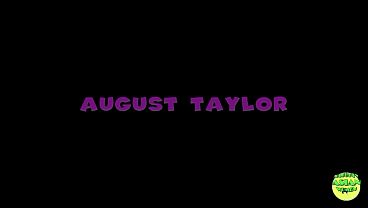 A stunning brunette with huge fake boobs named August Taylor gets good drilling