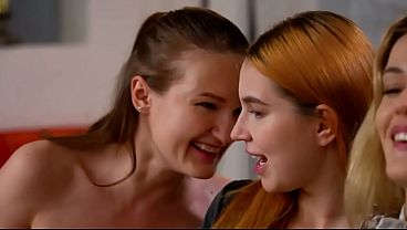 Lesbian Cuties Engage in Deep Kissing and Pussy Licking