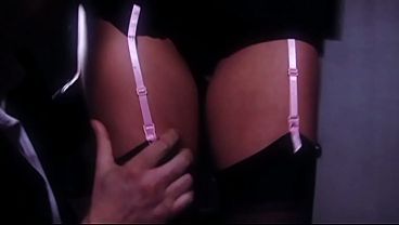 Roberta Gemma fucks with her husband while a boy watches them from a porthole and masturbates